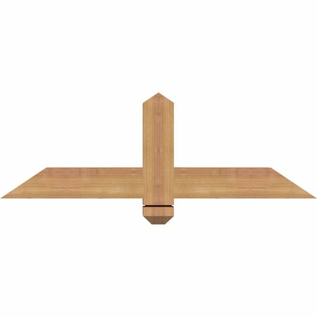Ekena Millwork Eugene Smooth Timber Gable Bracket, Western Red Cedar, 36"W x 12"H x 3 1/2"D x 3 1/2"F, 8/12 Pitch GBW036X12X0404EUG00SWR